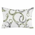 Abstract Modern Grey Sage Green Throw Pillow Cover,Geometric Circle