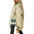 thumbnail image 5 of Gureui Women's Baseball Jackets, Casual Leather Long Sleeve Letter Embroidery Loose Fit Oversized Fashion Jackets with Pockets, 5 of 8