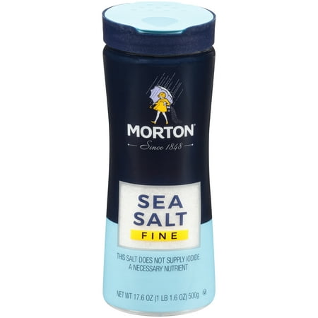 Morton Fine Sea Salt, 17.6 OZ Canister (Best Natural Sea Salt)