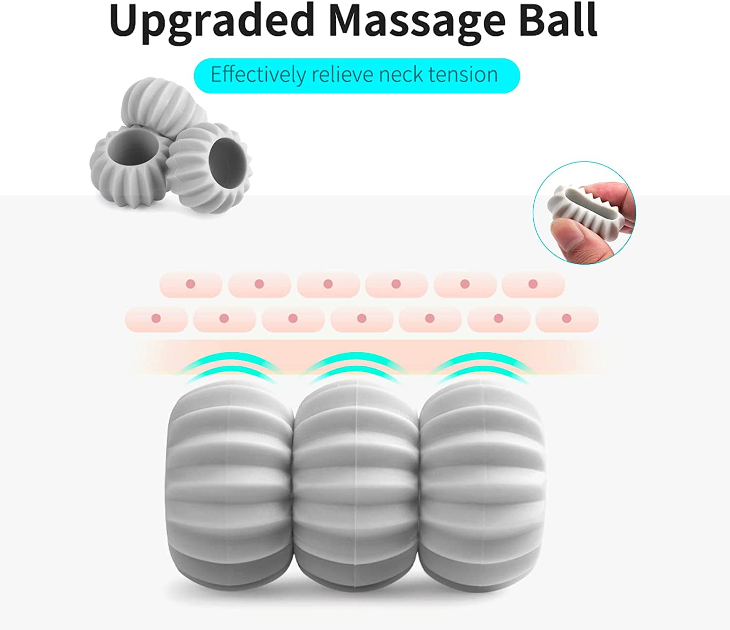 DEFNES® Neck Massager, Roller Massager for Pain Relief Deep Tissue Handheld Shoulder  Massager Tool with 6 Ball Massage Points for Leg Waist Neck and Shoulder  Relaxer (Blue) 