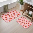 thumbnail image 2 of Strawberry and Blossom Pink Pattern Bath Mat Set Of 2,Non-Slip Rug for Bathroom,Kitchen,Bedroom,Entrance, 30x17 and 23.5x15.7 Inches, 2 of 5