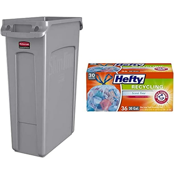 Rubbermaid Commercial Products Slim Jim Plastic Rectangular Trash