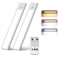 thumbnail image 1 of 2PCS Luces para Debajo del Clóset, 3luz LED con Sensor de Movimiento, Temperaturas de Color & 5 Niveles de Brillo, 4 Modos, Control Remoto, Adhesivo, para Dormitorio/Armario/Escaleras (Blanco), 1 of 4
