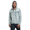 thumbnail image 6 of Victorious Men's Detachable Hood Layered Look Distressed Denim Jacket DK135 - ICE - Medium, 6 of 7