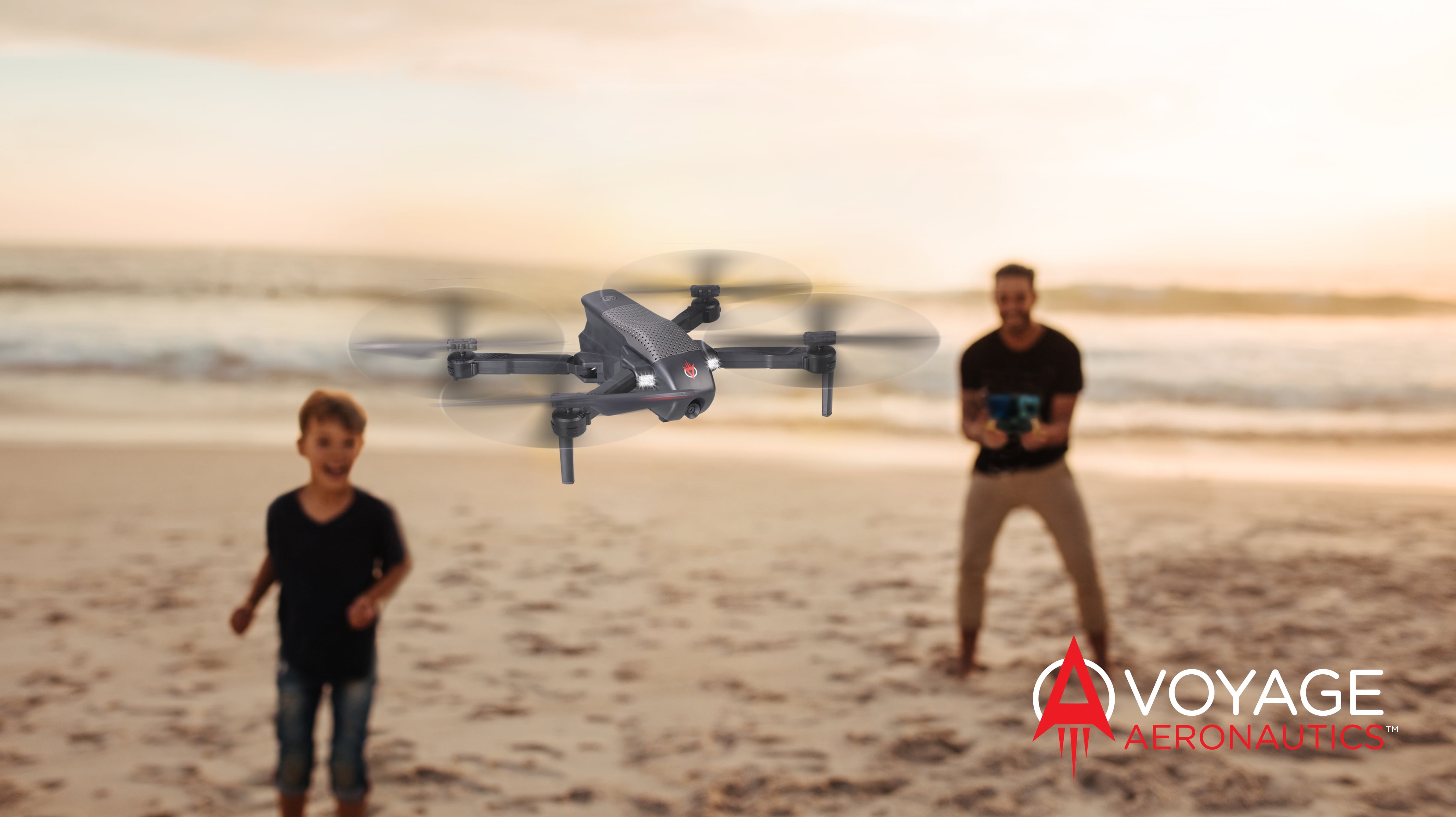Voyage Aeronautics VA-2500 Premium HD Video Drone with Optical Flow Technology - Black, 14-Inch Wide