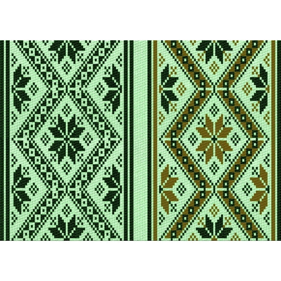 Ahgly Company Machine Washable Indoor Rectangle Transitional Light Green Area Rugs, 5' x 8'