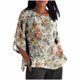 thumbnail image 1 of Mujeres 3/4 Manga Tops Y Blusas de Impresión Suelta Camisa Cortada, Casual Cuello Redondo Blusa para la Primavera Y el Verano, 1 of 5