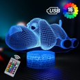 thumbnail image 1 of Luz nocturna 3D para perros para niños, regalos para mujeres, lámpara de ilusión 3D con 16 colores y control remoto, regalo para niños, regalo para niñas, regalo de cumpleaños para niños de JFHHH pequeña, 1 of 2