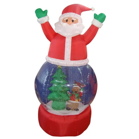 - 5' Inflatable Santa Claus Snow Globe Lighted Christmas Outdoor Decoration
