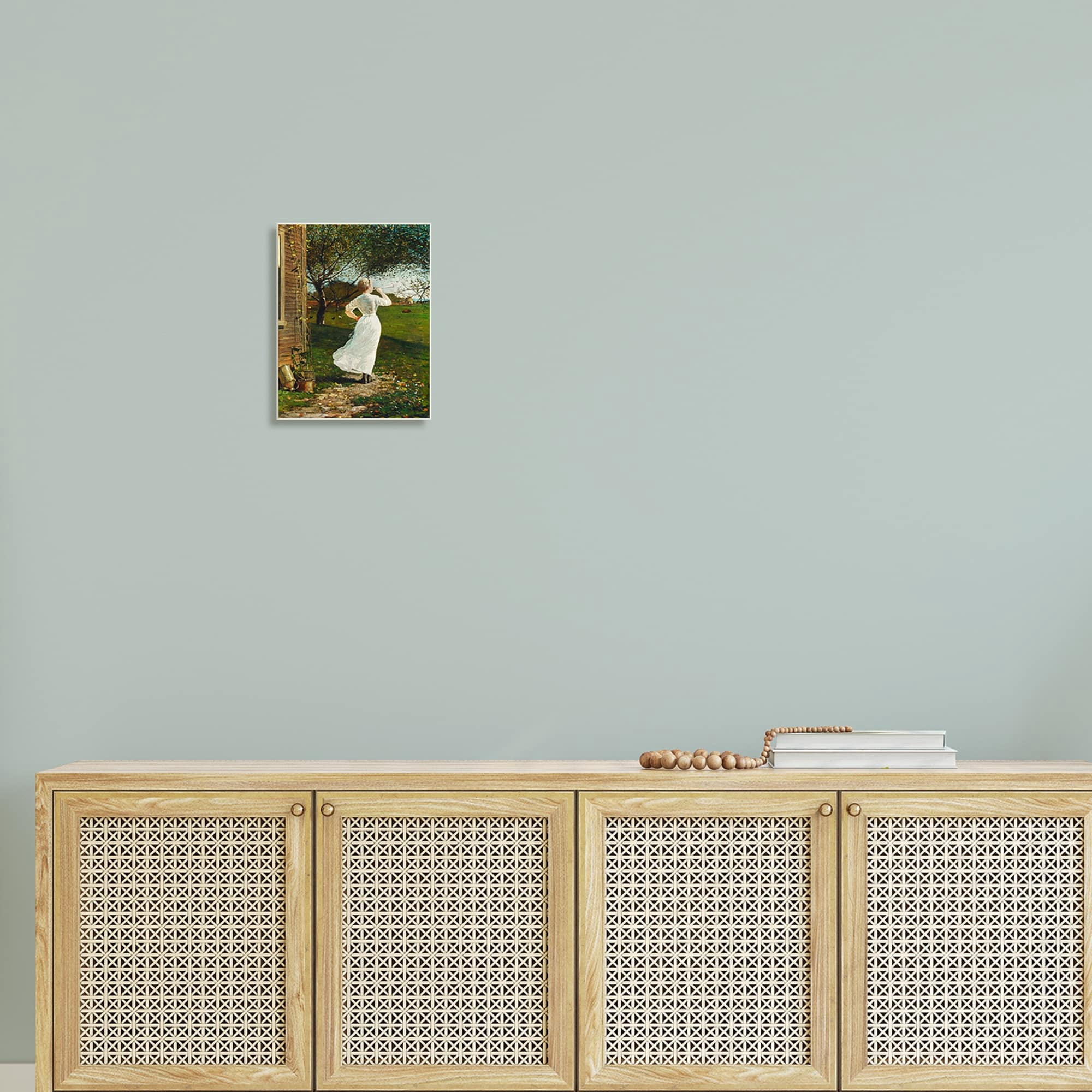 Stupell Industries Classic Woman Instrument Rural Vintage House Painting Painting Unframed Art Print Wall Art, Design by Lettered and Lined