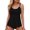 Black, variant on Womens Scallop Trim High Waisted 2 Piece Swimsuit Swim Top and Bottom