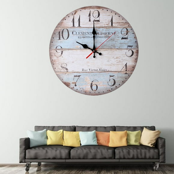 UPGRATOR Simple Decorative Wall Clock with Natural Wood for Bedroom Living .8 Inches