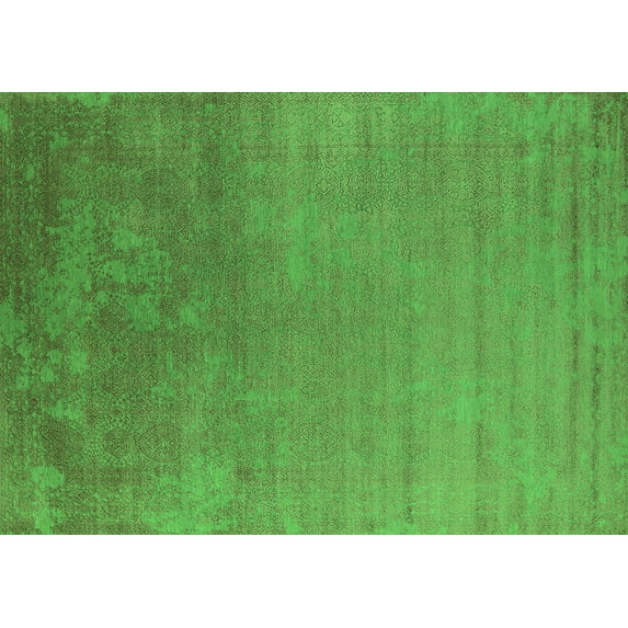 Ahgly Company Indoor Rectangle Oriental Green Industrial Area Rugs, 5' x 8'
