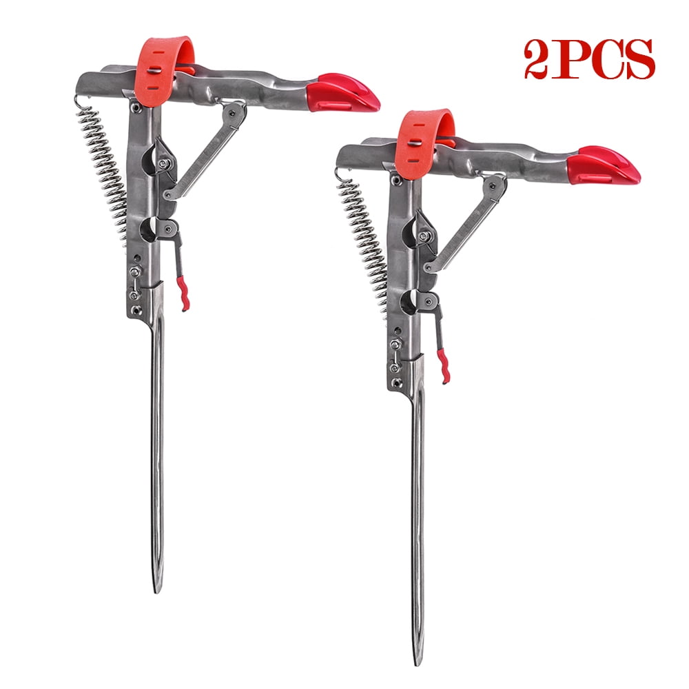 2PCS Automatic Spring Fishing Rod Holder Folding Fishing Pole Mount