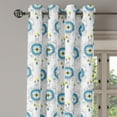 thumbnail image 3 of Ambesonne Tattoo Grommet Curtain, Aquarelle Compass Travel, 50" x 54", Blue Black Yellow, 3 of 6