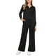 thumbnail image 2 of Conjuntos de chándal para mujer INSPIRE CHIC, sudaderas de cuello alto casuales con pantalones de pierna ancha L negro, 2 of 6