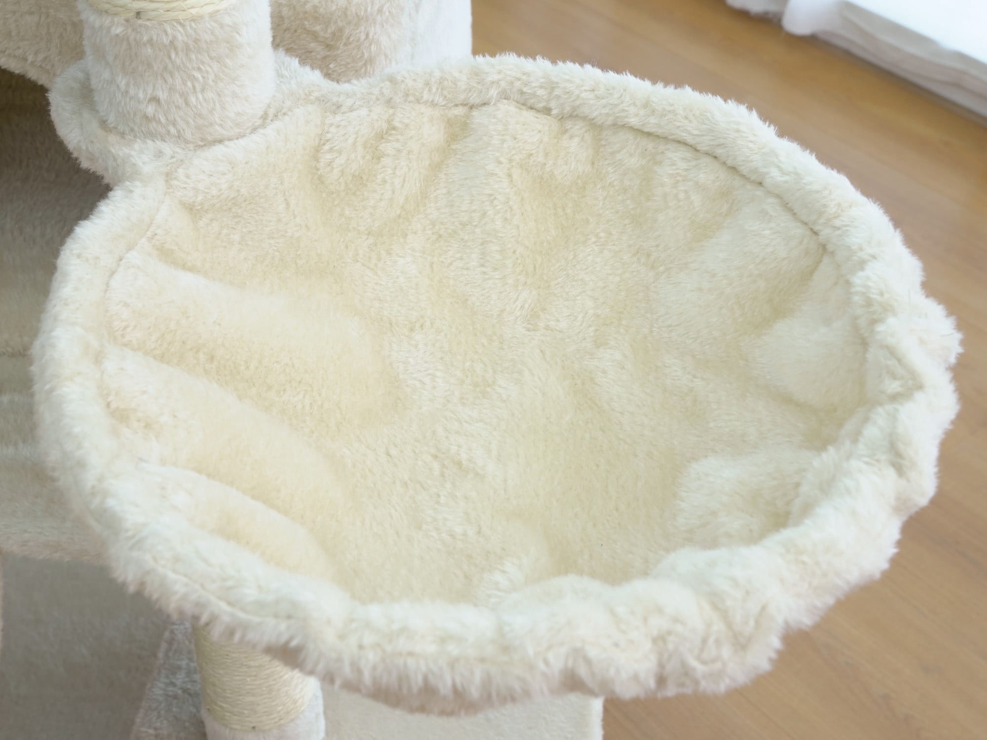 Vibrant Life Heavy Duty 8-Level 66" Cat Tree with Scratching Ramp, Two Condos and Hammocks, Beige