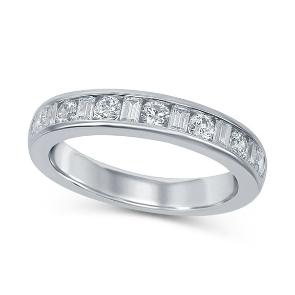 5/8 Carat Diamond Channel Ring Band in 14k White Gold (G-H, SI2-I1, cttw) Size 7