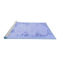 thumbnail image 2 of Ahgly Company Machine Washable Indoor Square Abstract Blue Contemporary Area Rugs, 4' Square, 2 of 4