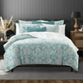 thumbnail image 6 of 6ix Tailors OSH-MED-AQU-CMF-FD-3PC Osha Aqua & Teal Full & Double Size Comforter & 2 Pillow Shams Set - 3 Piece, 6 of 9