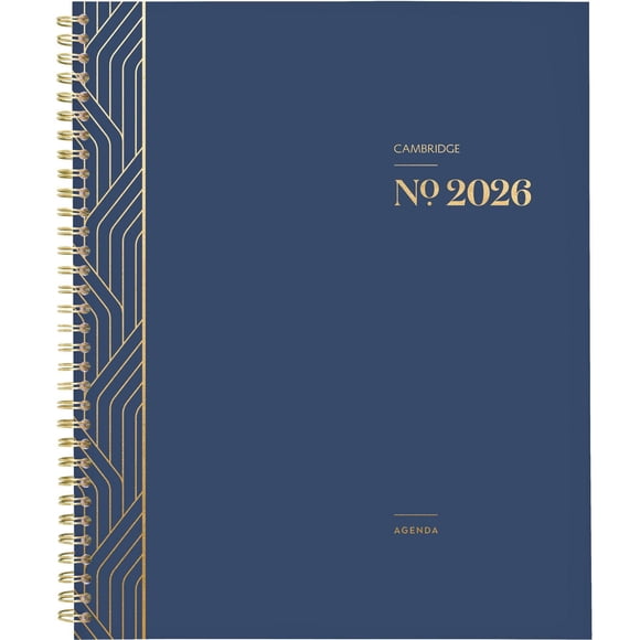 Agenda hebdomadaire Cambridge Workstyle Classic Navy 2026, grand format