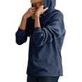 thumbnail image 3 of Sudadera con Capucha para Mujer, Informal, de Punto Gofre, de Larga, con Cordón Ajustable, Ligera, con Capucha Azul Marino XXL, 3 of 8