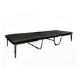 thumbnail image 2 of Queen Size Metal Platform Bed Frame with Black PU Cushion and Caster Wheels for Bedroom, 2 of 6