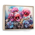 thumbnail image 2 of Designart "Charming Pink Pansies Amidst Mountain Scenery" Pansies Floater Framed Wall Art Living Room, 2 of 5