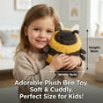 thumbnail image 6 of Cute Black  Bee Plush Pillow, Kawaii Plushies Bee Stuffed Toy, Kitten Plushies with Honeybee Outfit Costume, Soft Squishy Bee Gift for Girls & Kids (7.1 Inch), 6 of 12