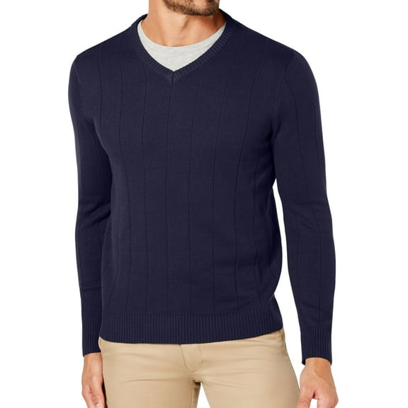 Club Room Mens Textured Pullover Sweater, Blue, XX-Large