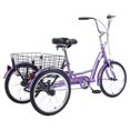 thumbnail image 5 of HLAiLL Adult Tricycle, 20/24/26 inch Adult Trike 3 Wheel Cruiser Bike, Pedals Forward, Large Shopping Basket, Multiple Colors, 5 of 6