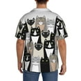 thumbnail image 5 of KLL Colors Cats Print Men's Shirt Short Sleeve Button Down Summer Cuba Beach Shirts- Medium, 5 of 7