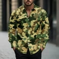 thumbnail image 2 of SSAAVKUY Long Sleeve Dress Shirts for Men - Camouflage Slim Fit Button Down Shirt Men Casual Clothing Lapel Tops Camouflage 12, 2 of 5