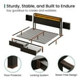 thumbnail image 2 of Breltam King Bed with Storage Drawers&Headboard, Platform Bed with Charging Station&LED Lights, Black, 2 of 12