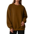 thumbnail image 5 of Garbnen Crew Neck Sweatshirt for Women Fleece Lined Women Long Sleeve Shirt Casual Fall Winter Warm Oversized Fashion Pullover Shirts for Women XL, 5 of 7