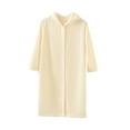 thumbnail image 1 of ZACPNCV Girls Fleece Robe Boys Hooded Bathrobe Soft Flannel Robe For Kids White 3-10 Years, 1 of 6