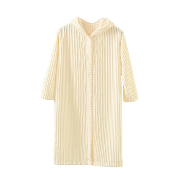 ZACPNCV Girls Fleece Robe Boys Hooded Bathrobe Soft Flannel Robe For Kids White 3-10 Years