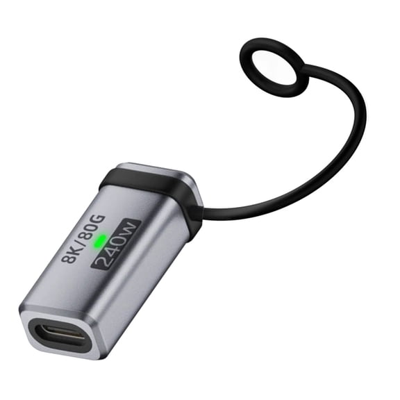 CY USB5.0 80Gbps Female to Female Extension Adapter with Lanyard Keychain 240W 16K 8K 5K Compatible with USB4.0 Thunderbolt3/4/5