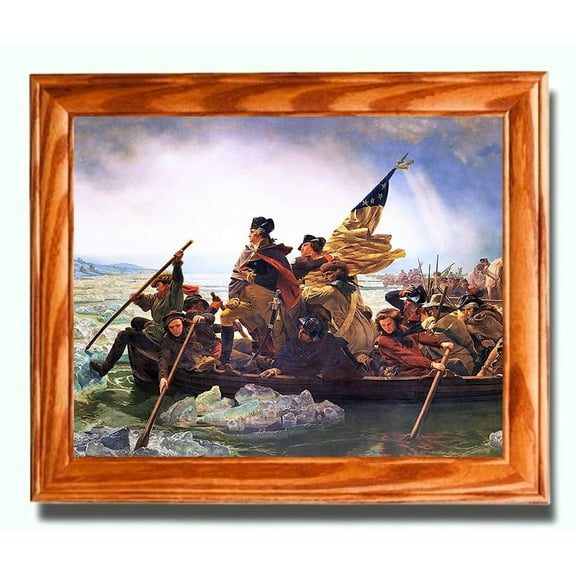 American Revolutionary War Painting on Canvas. George Washington crossing the Delaware. 1776. Patriotic Wall Decor, Wall Art.
