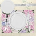 thumbnail image 3 of Ambesonne Shabby Flora Place Mats Set of 4, Bride Hydrangeas, Standard Size, Purple and Pale Pink, 3 of 6