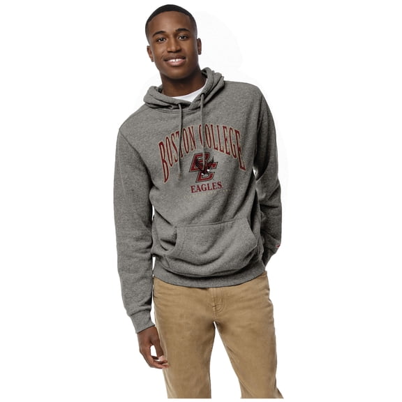 Men's League Collegiate Wear Heather Gray Boston College Eagles Heritage Tri-Blend Pullover Hoodie