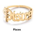 thumbnail image 2 of Clearance Jewelry Under $5 VerPetridure Twelve Constellation English Letter Ring Opening Stainless Steel Adjustable Ring, 2 of 2