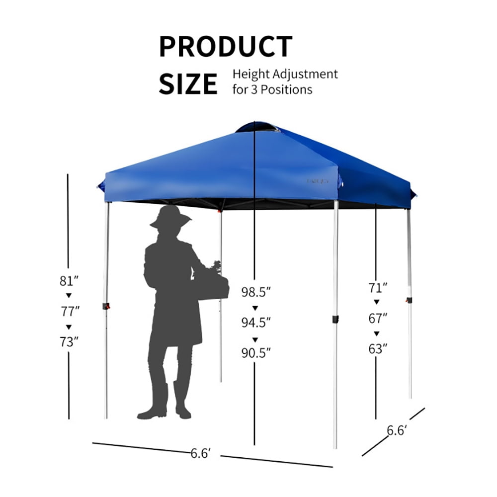 Aimee Lii 6.6 x 6.6 Feet Outdoor Pop Up Camping Canopy Tent with Roller Bag, Backyard Canopy Gazebo, Blue Aimee Lii 6.6 x 6.6 Feet Outdoor Pop Up Camping Canopy Tent with Roller Bag, Backyard Canopy Gazebo, Blue