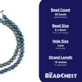 thumbnail image 4 of The Bead Chest Aqua Round Druzy Agate Beads (8mm): Organic Gemstone Round Spherical Energy Stone Healing Power Crystal for Jewelry Bracelet Mala Necklace Making, 4 of 4