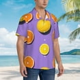 thumbnail image 5 of Balery Yellow Lemon And Orange Print Men's Hawaiian Shirts Short Sleeve Beach Shirt Relaxed Fit Vacation Button Down Shirts-Small, 5 of 9