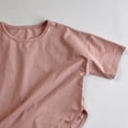 thumbnail image 5 of Zpanxa T-Shirts pour Garçons Couleur Unie Été Mince Manches Courtes Décontracté Col Rond Haut en Coton 5 Ans, 5 of 5