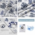 thumbnail image 2 of Fsddascl Navy Blue Coastal Blackout Curtains for Bedroom/Living Room, Thermal Insulated Kitchen Curtains, Coral Shell Summer Beach Nautical Grommet Darkening Window Treatment Drapes 52"x72"x2, 2 of 6