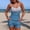 A1_Blue, variant on VISALY Women's Two-Piece Tankini Swimsuit Tankini Set Ruched Tummy Control Swimwear Ruffled V Neck Spaghetti Strap Bathing Suit with High Waisted Boyshorts for Beach Pool Black L