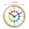 thumbnail image 4 of Relojes que enseñan la hora, relojes de aprendizaje analógicos silenciosos, sin tictac, alimentados por pilas, Manos negras, 4 of 6