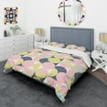 thumbnail image 3 of Designart 'Retro Pastel Circular Pattern I' Mid-Century Modern Duvet Cover Set, 3 of 4